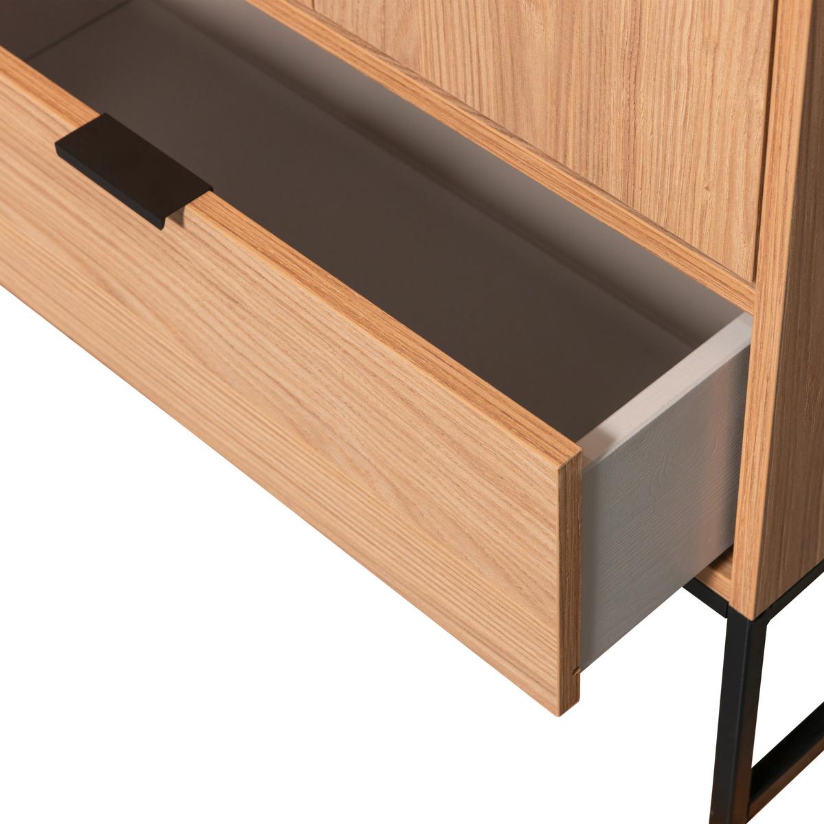 Mehrzweckschrank Silas Eichefarben B: 60 Cm - Eichefarben/Schwarz, Design, Holz (60/210/36cm) - Livetastic