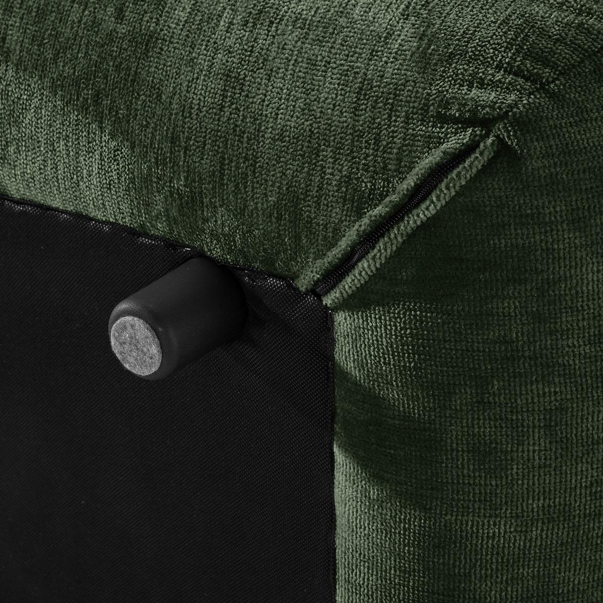 Hocker Fluffy, Dunkelgrün B: 112 Cm - Dunkelgrün/Schwarz, MODERN, Textil (112/46/65cm) - Trendmanufaktur