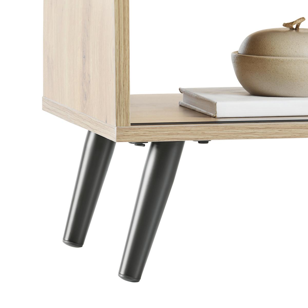 TV STOLÍK MOVE - čierna/dub artisan, Modern, kov/kompozitné drevo (80/46/35cm) - Based