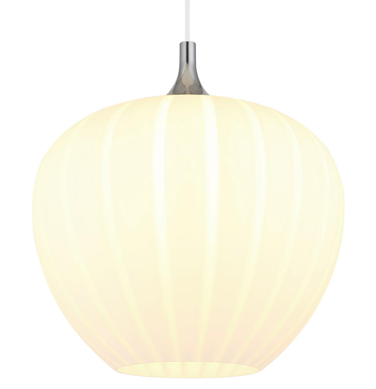 Hängeleuchte 15548h2w - Chromfarben/Weiß, KONVENTIONELL, Glas/Metall (40/120cm) - Globo