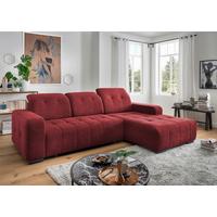 Ecksofa Vicari Rot S: 185x292 Cm - Rot/Schwarz, MODERN, Textil (185/292cm) - Livetastic