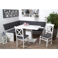 Eckbankgruppe Madrano Grau, Weiß B: 185 cm - Weiß/Grau, KONVENTIONELL, Holz/Holzwerkstoff (150/185/87cm) - MID.YOU