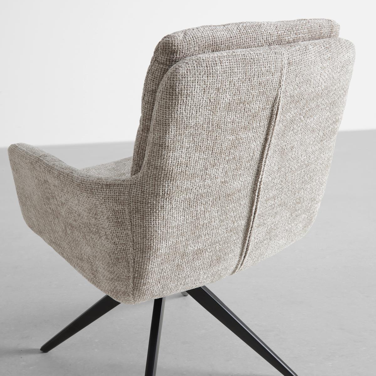STOLIČKA S PODRÚČKAMI LAURIN - sivohnedá/čierna, Modern, kov/drevo (59/93/63cm) - Bessagi Home