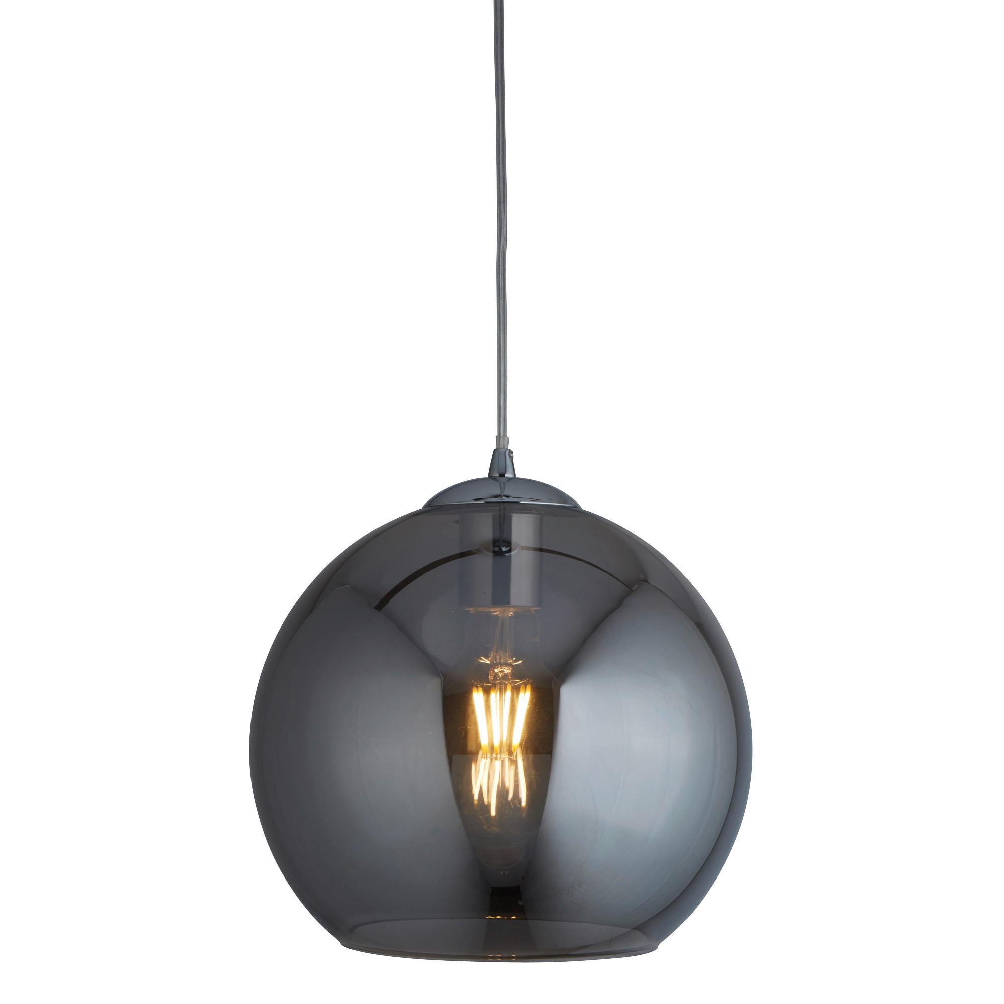 Hängeleuchte Balls H: 120 cm 1-Flammig, höhenverstellbar - Chromfarben, Design, Glas/Metall (30/120cm)