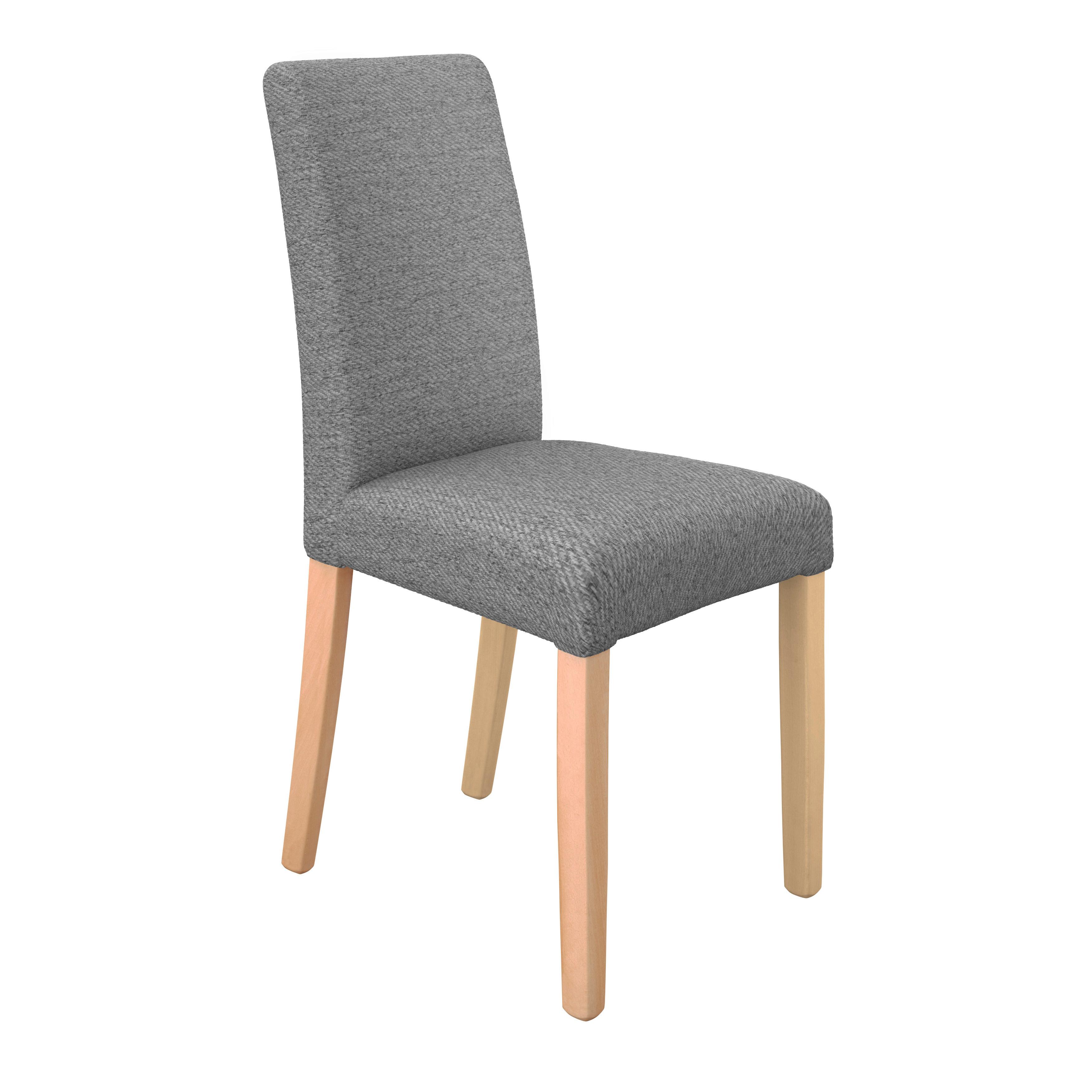 Stuhl Leipzig dunkelgrau Buche natur, B: 43,5 cm - Dunkelgrau/Buchefarben, KONVENTIONELL, Holz/Textil (43,5/98/59cm)