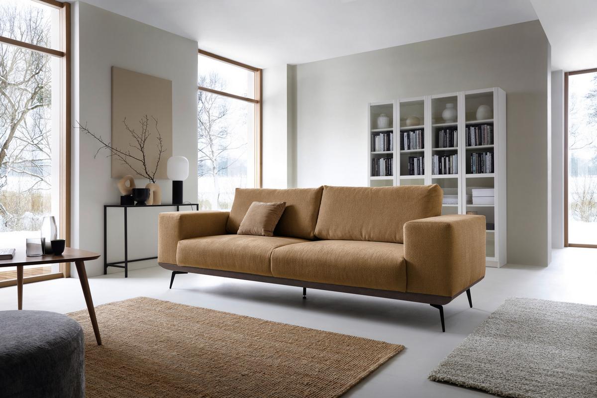 Dvojmiestna pohovka ALBERO, hrdzavá - čierna/hrdzavá, Design, kov/drevo (260/87/95cm) - MID.YOU