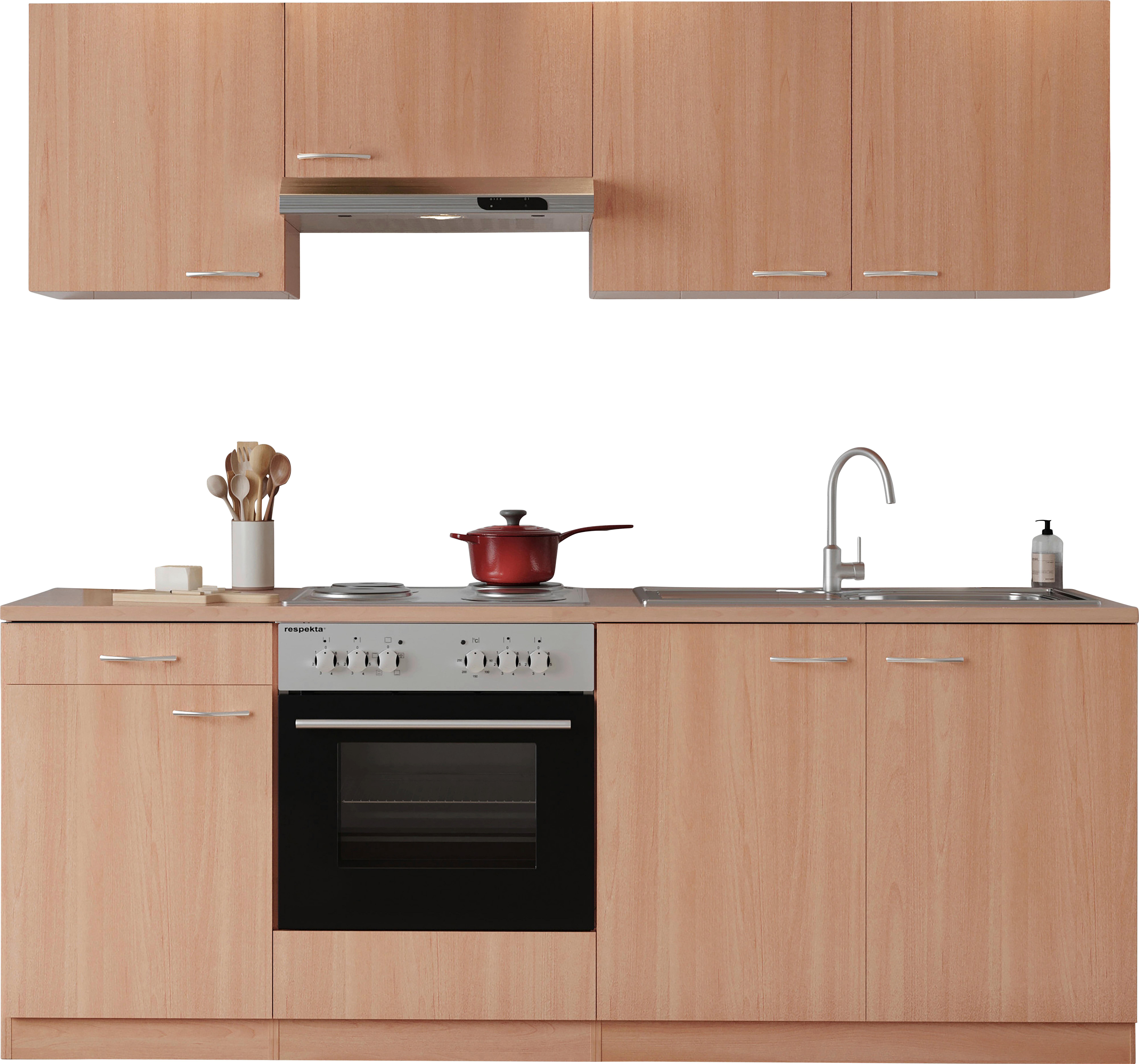 Küchenblock Gerda Küchenblock 210 cm - Buchefarben, Basics, Holzwerkstoff (210cm) - Respekta