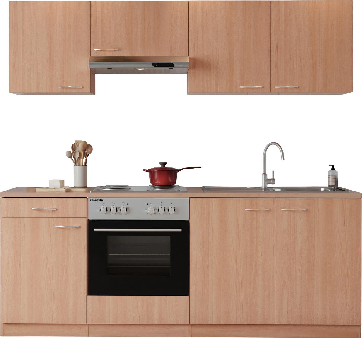 Küchenblock Gerda Küchenblock 210 cm - Buchefarben, Basics, Holzwerkstoff (210cm) - Respekta