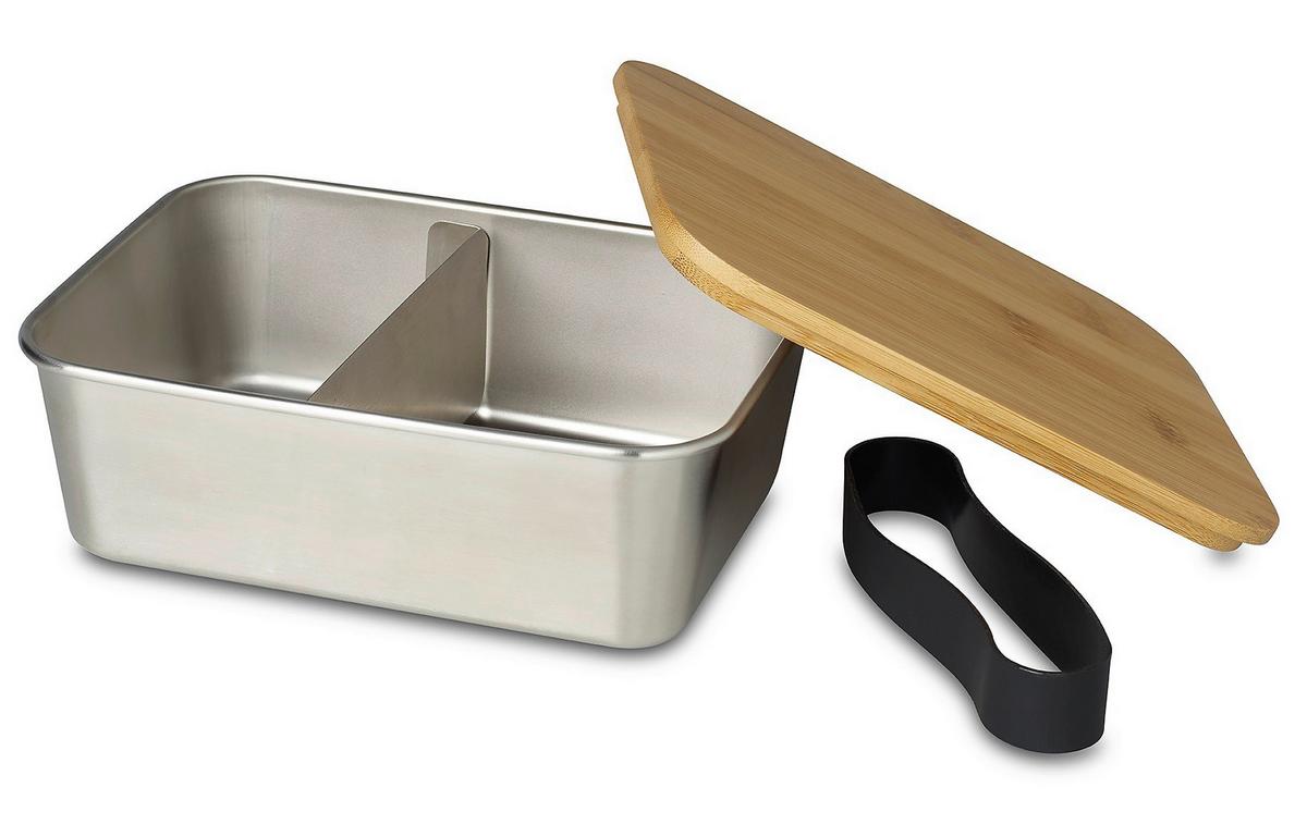 Lunchbox Ew-Lb-1720 - Silberfarben, Basics, Holz/Metall (20/15/7,5cm) - Echtwerk
