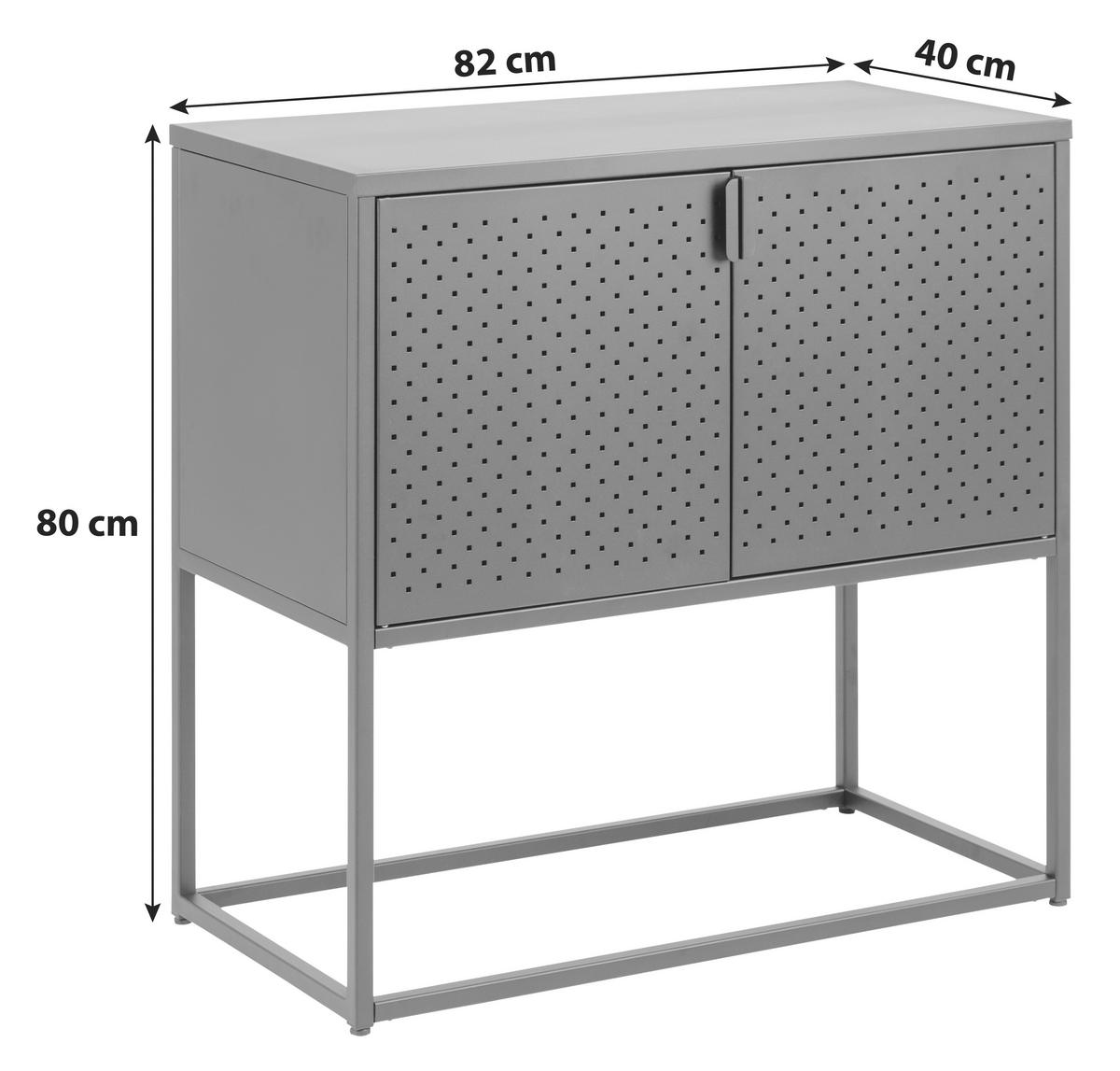 Sideboard Metall Mit 2 Türen 82 Cm Newton Schwarz - Schwarz, Trend, Metall (82/80/40cm) - MID.YOU