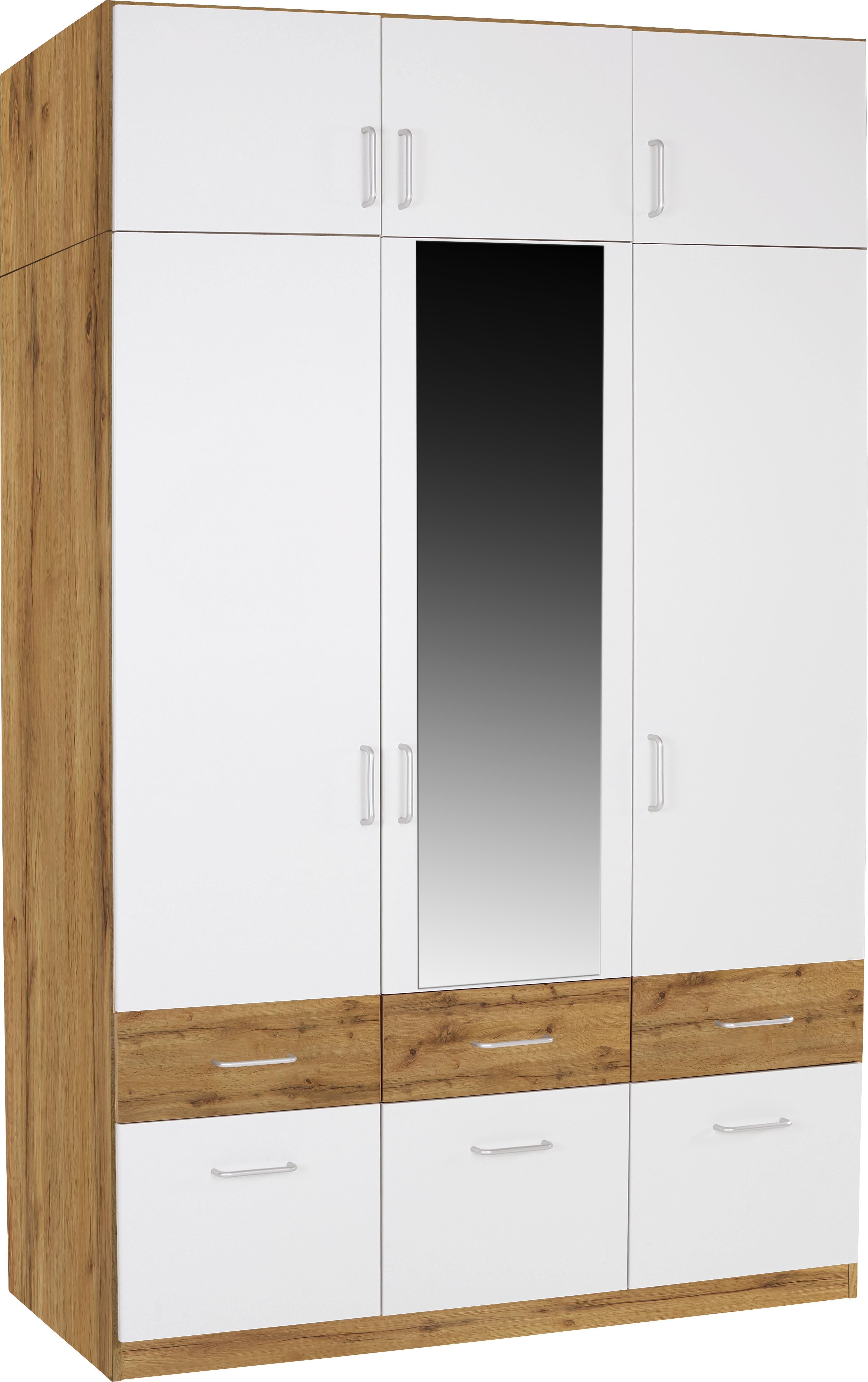 Aufsatzschrank Aalen Extra B:136cm Weiß/wotan Eiche Dekor - Eichefarben/Weiß, KONVENTIONELL, Holzwerkstoff (136/39/54cm)