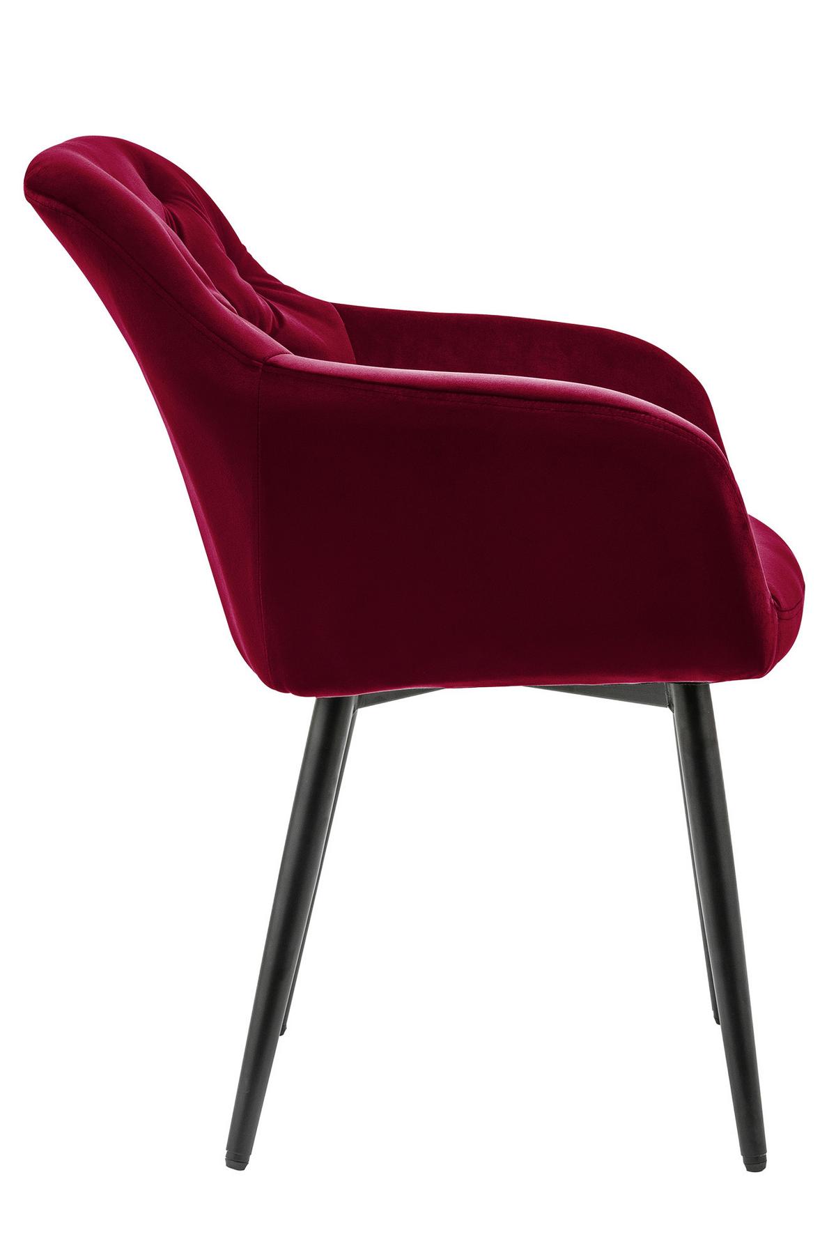 Armlehnstuhl Rot B: 61 cm - Rot/Schwarz, MODERN, Textil/Metall (61/85/45cm) - Livetastic