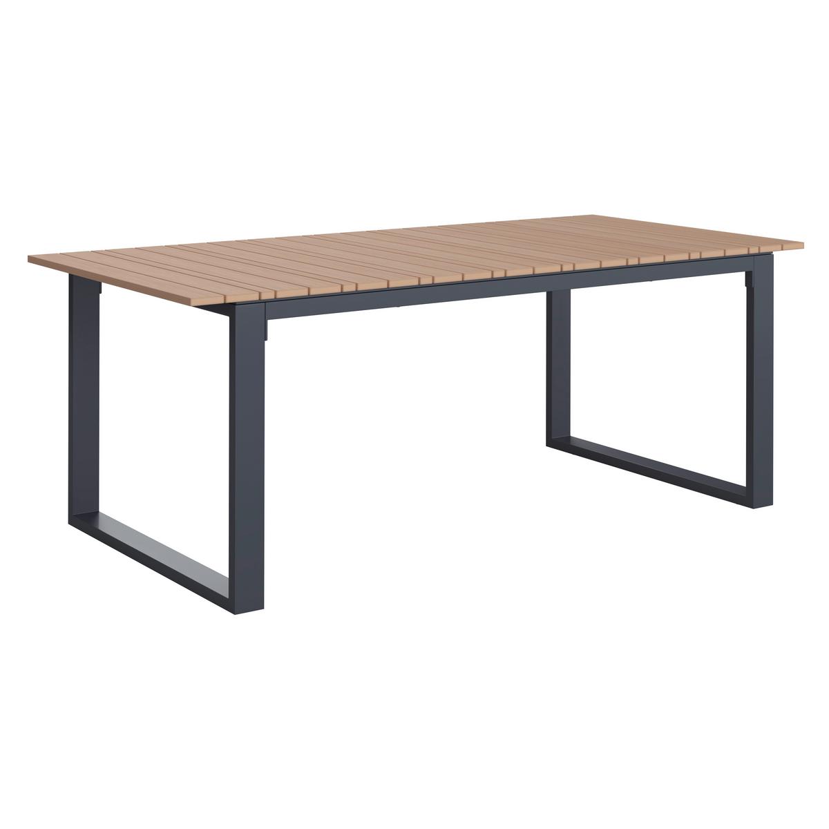 Záhradný stôl RUBY 210x100cm - farba tíku/tmavosivá, Modern, kov/plast (210/75/100cm) - Bessagi Garden