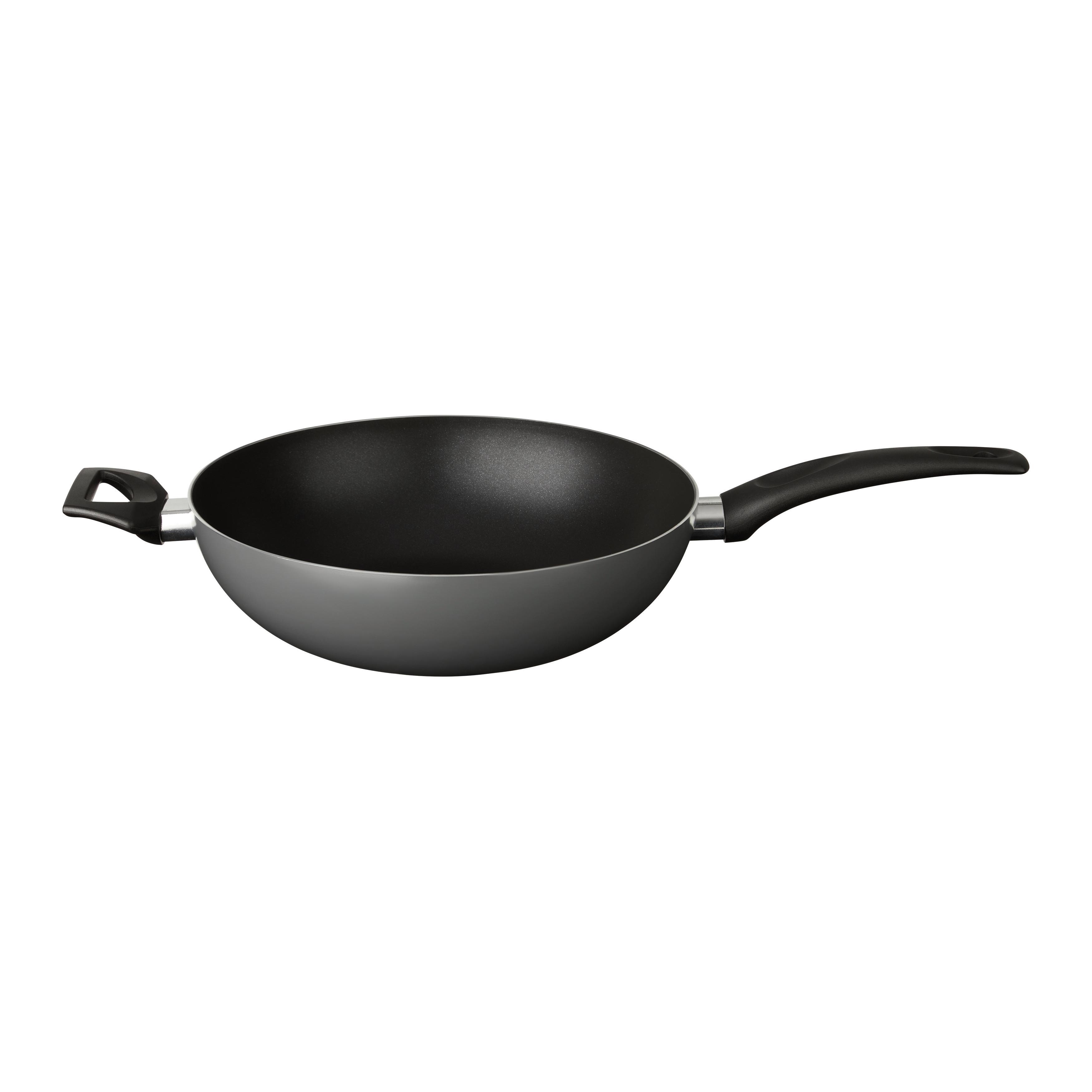 Wok P/V: 28/8 CM - čierna/sivá, Konventionell, kov (28/8cm) - Based