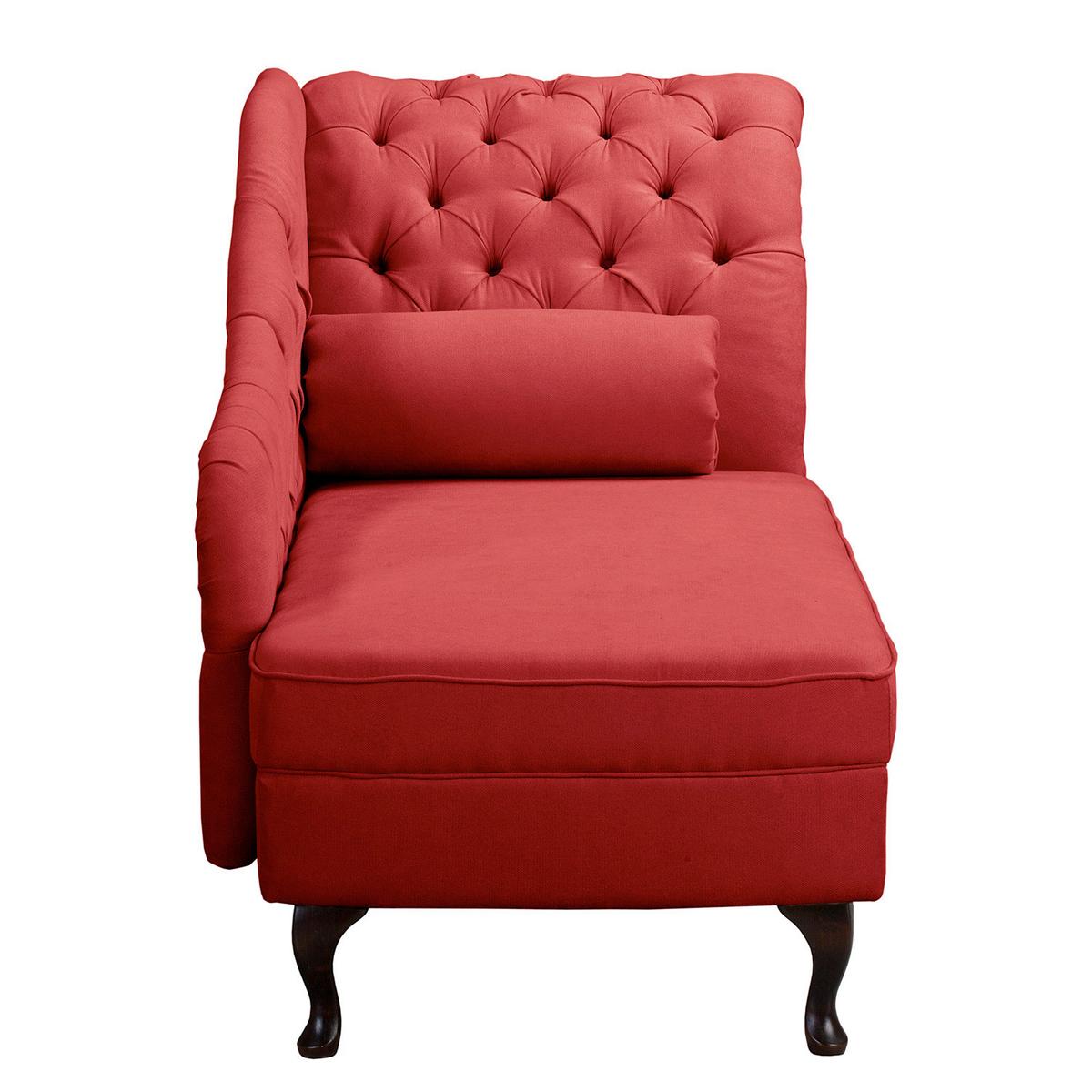 Récamiere Pako Rot B: 185cm - Rot/Braun, Design, Textil (185/93/75cm) - Livetastic