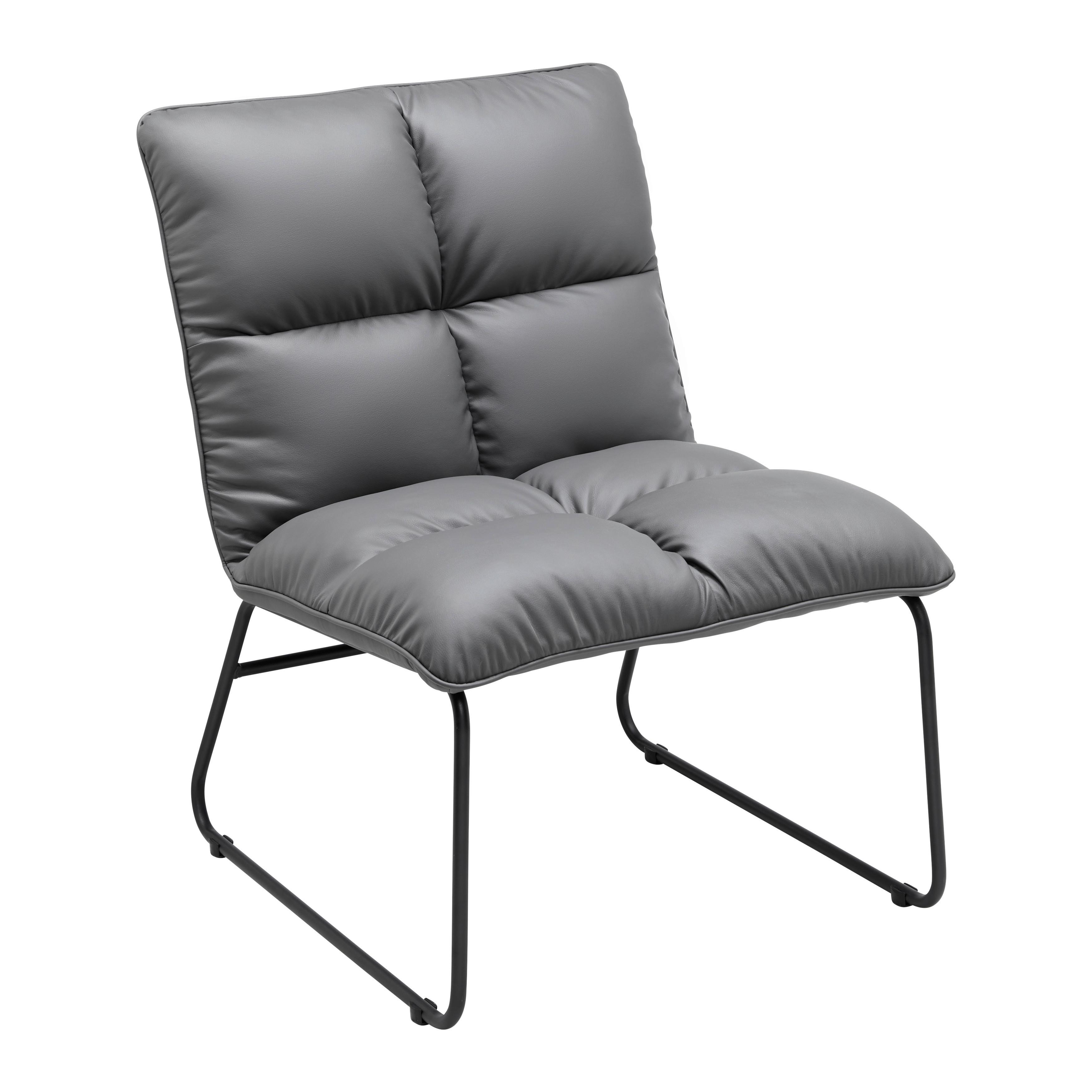 Křeslo Eleina - šedá - šedá/černá, Moderní, kov/textil (71/82/70cm) - Bessagi Home