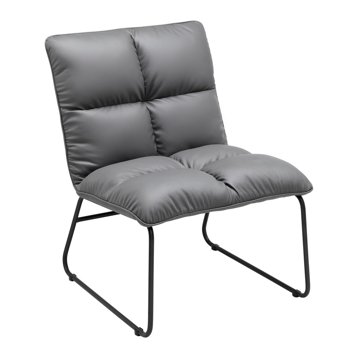 Křeslo Eleina - šedá - šedá/černá, Moderní, kov/textil (71/82/70cm) - Bessagi Home