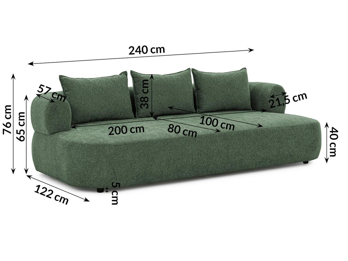 Bigsofa Ferro Grün B: 240 Cm - Schwarz/Grün, Design, Textil (240/76/122cm) - Livetastic