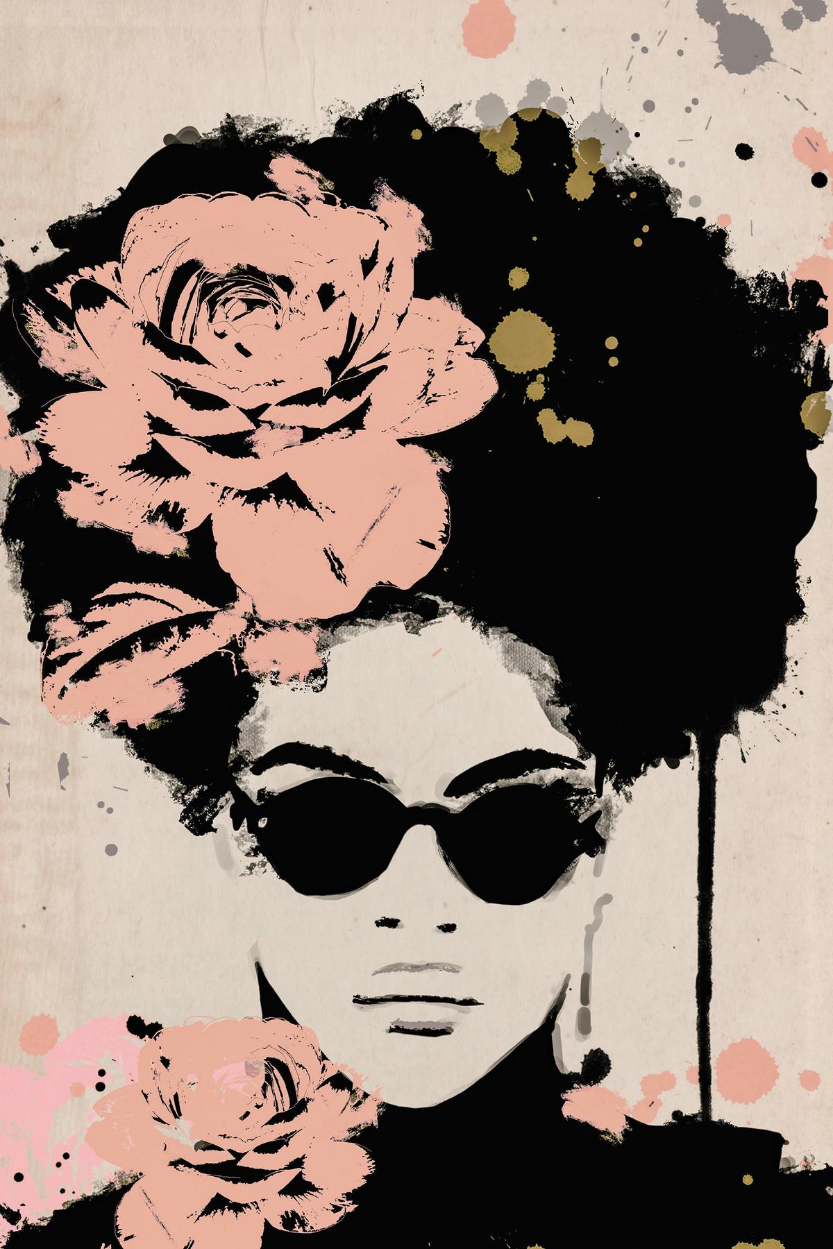 Obraz na plátně Desteny, 100/150cm - černá/světle růžová, Basics, kompozitní dřevo (100/150/3.00cm) - Modern Living