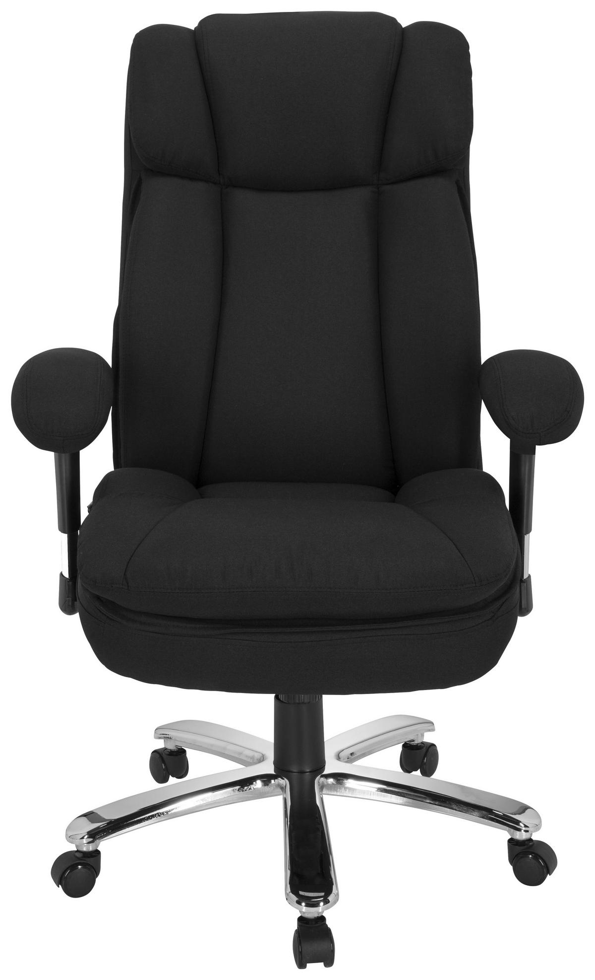 Chefsessel Builder Xxl I Schwarz - Silberfarben/Schwarz, MODERN, Kunststoff/Textil (76/123/81cm) - MID.YOU