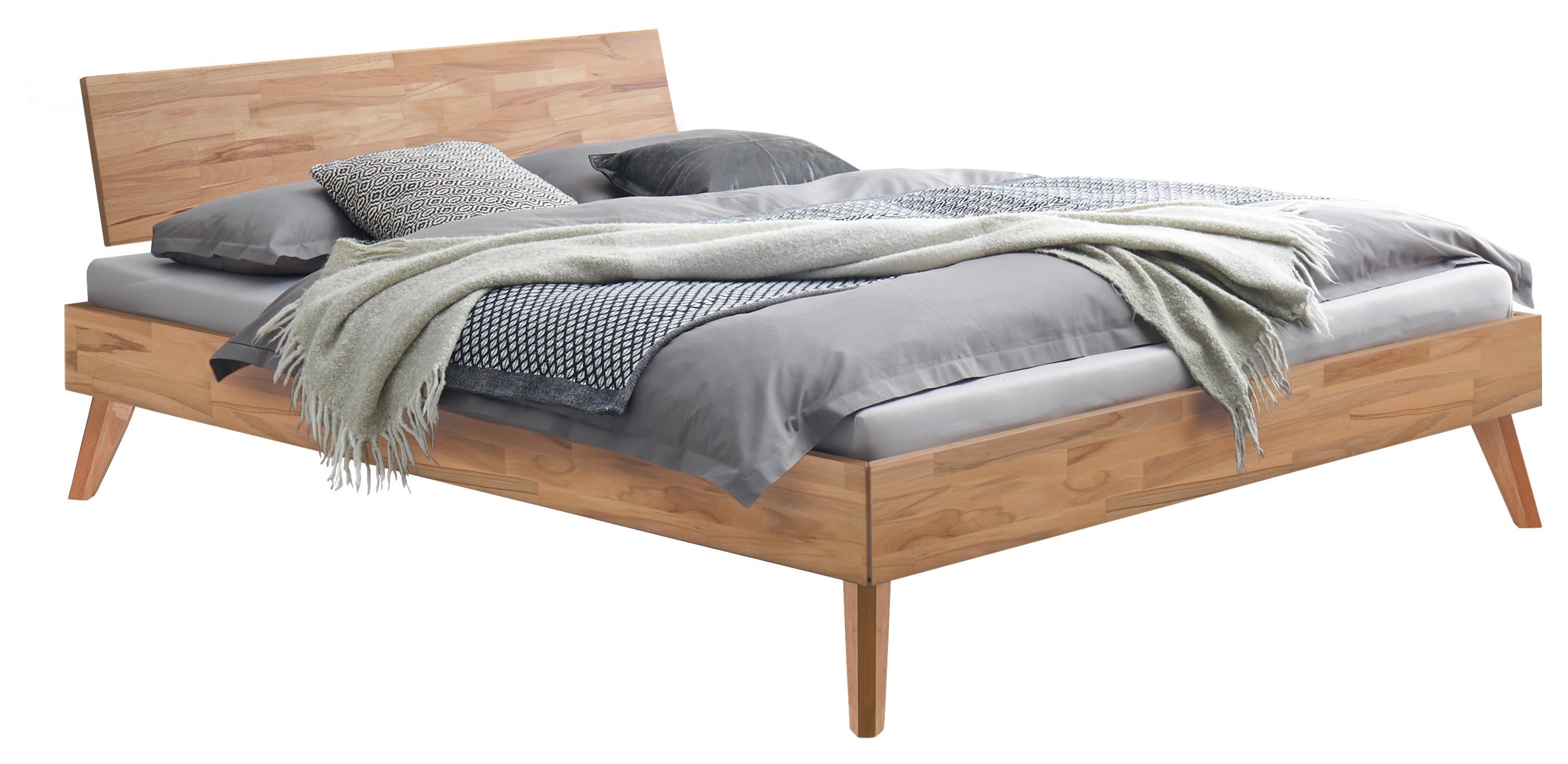 Bett Ancona Kernbuche 200x200 cm - Buchefarben/Kernbuche, Natur, Holz (200/200cm) - Hasena