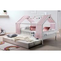 Hausbett Kim Weiß/Altrosa 140x200cm - Altrosa/Weiß, MODERN, Holz/Textil (140/200cm) - Livetastic