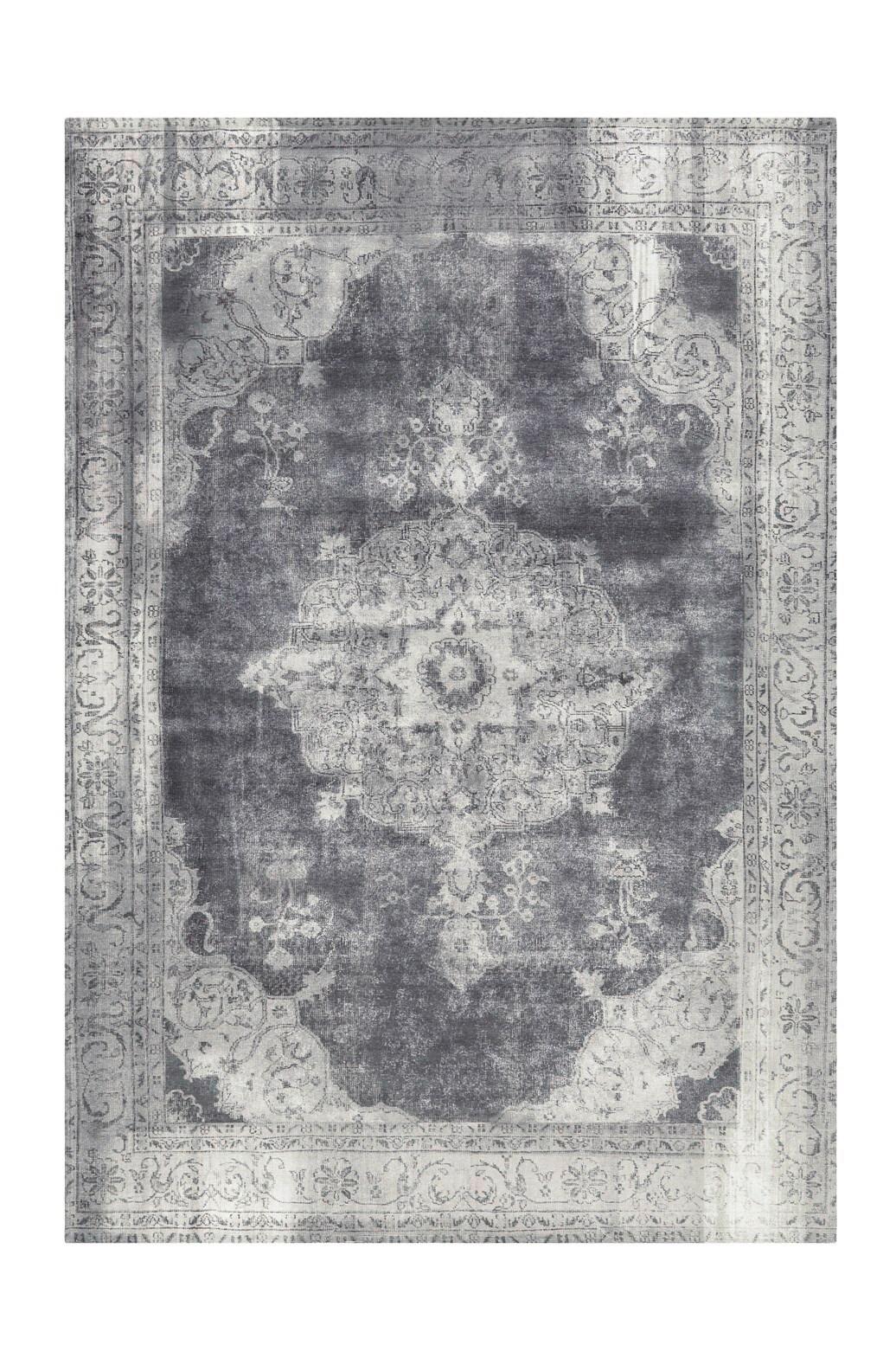 Flachwebteppich Vintage 8400 Grau, 140x200 cm - Grau, KONVENTIONELL, Textil (140/200cm) - Kayoom