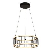 Led-hängeleuchte Circolo 54213-1bk - Schwarz, Design, Kunststoff/Metall (38/150cm)