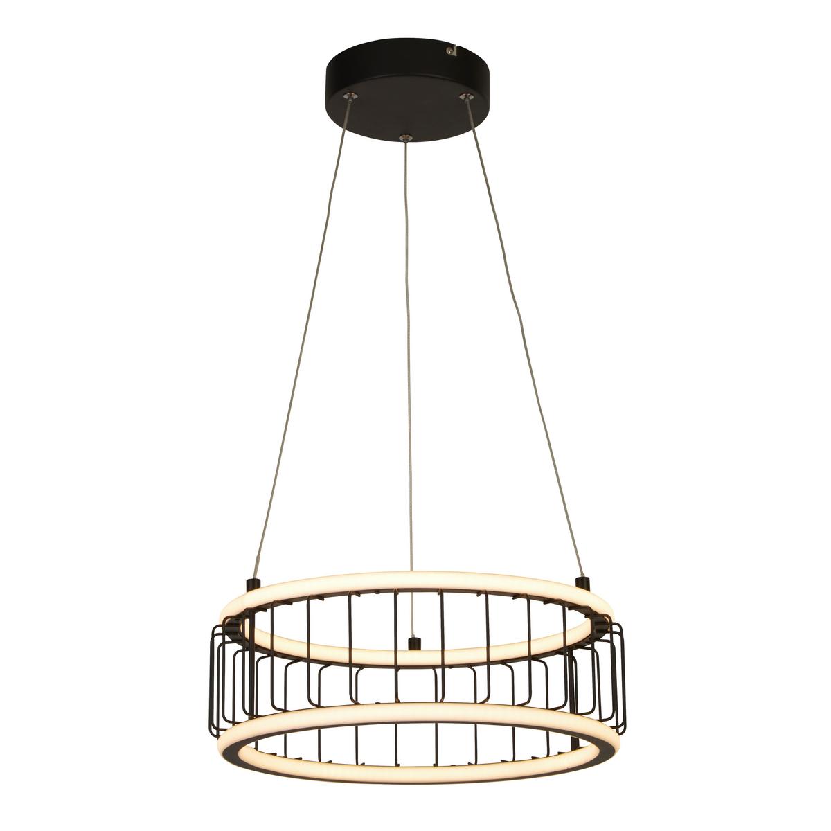 Led-hängeleuchte Circolo 54213-1bk - Schwarz, Design, Kunststoff/Metall (38/150cm)