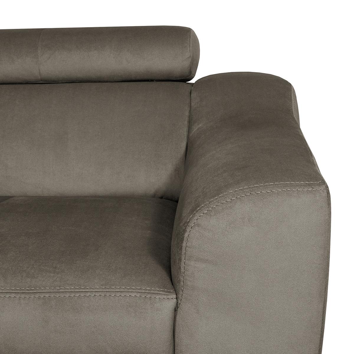 Ecksofa Aspen Webstoff Graubraun 208x245 Cm - Graubraun/Buchefarben, Design, Textil (208/245cm) - Livetastic