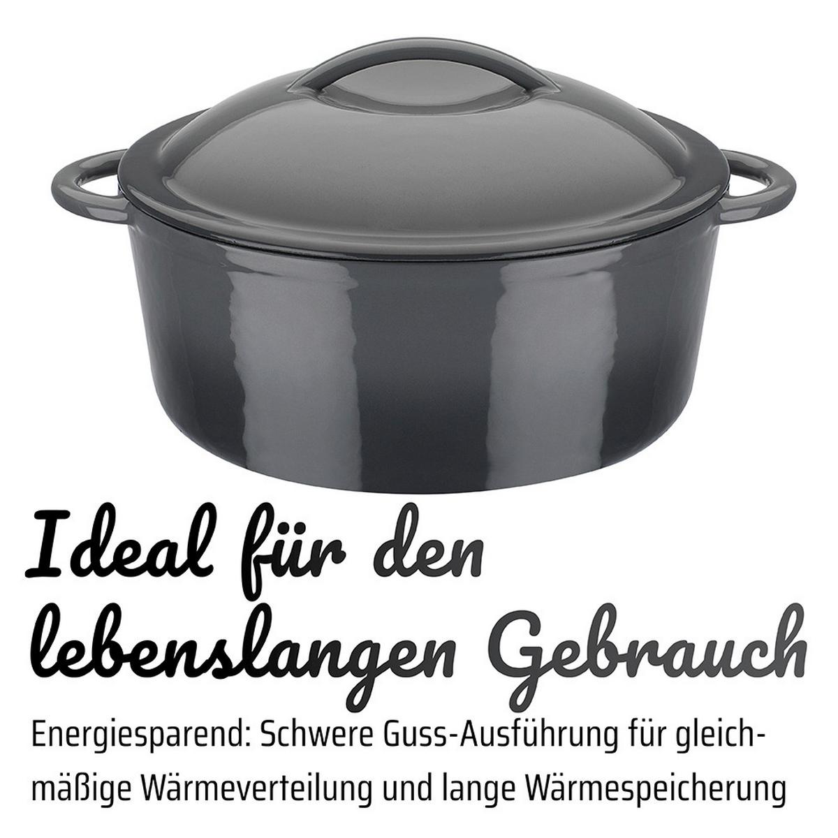 Gsw Kochtopf Grey Shadow Grau, D/h: 24x10cm - Grau, Basics, Metall (24/10cm) - GSW