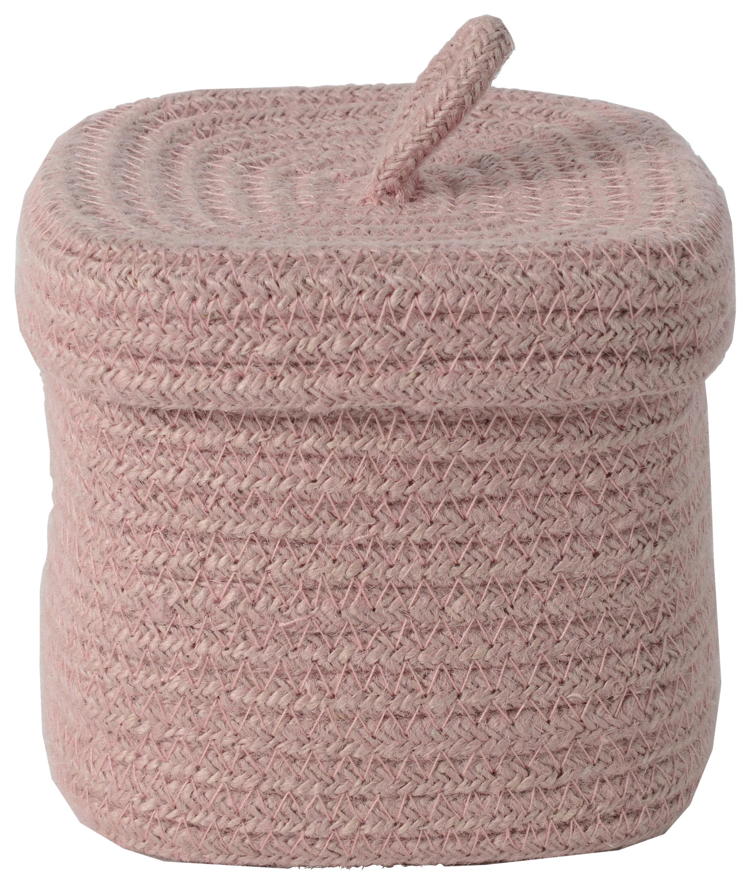 Koš ROMY - růžová, Konvenční, textil/plast (13/13/13cm) - Mömax