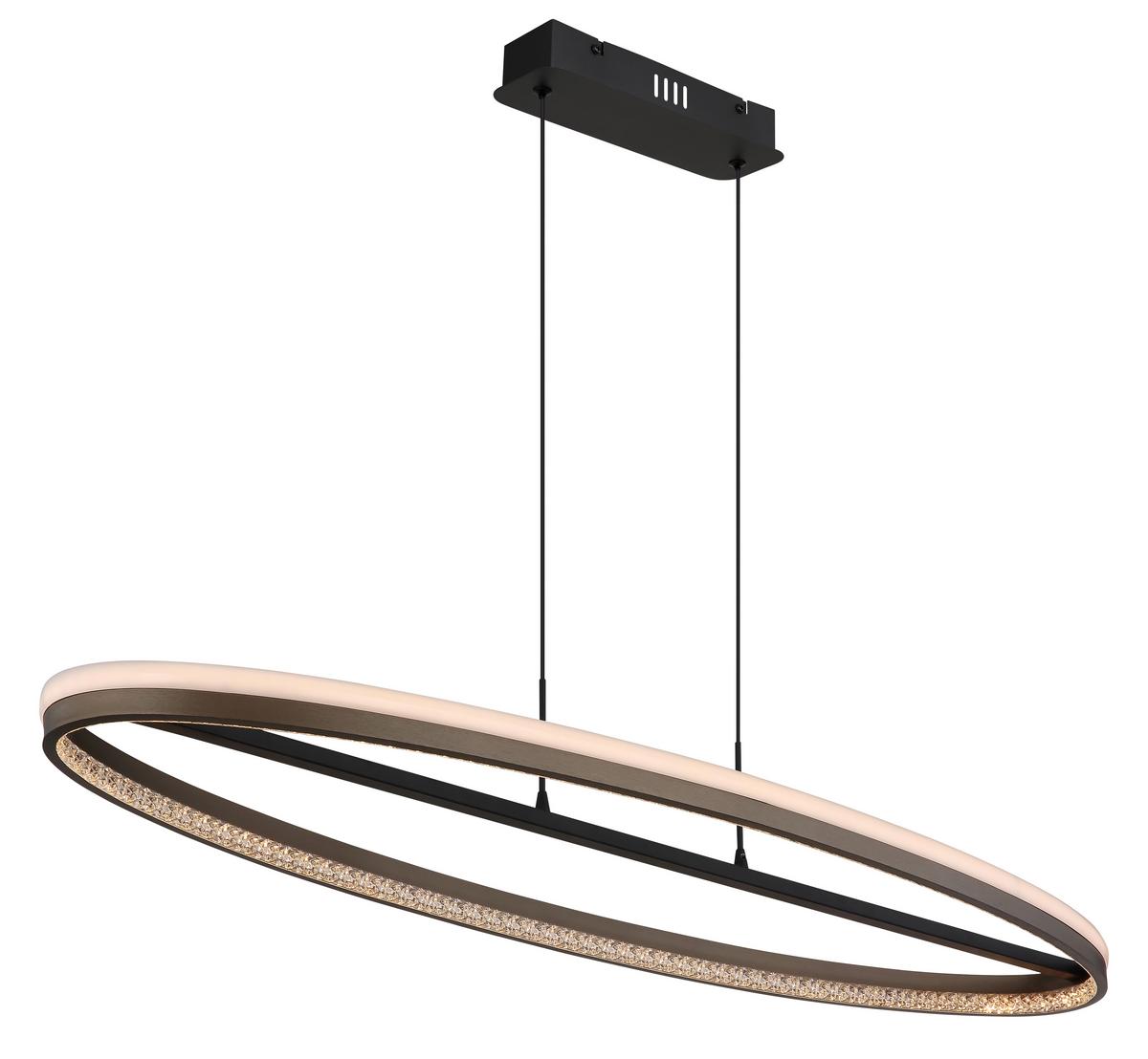 Led-hängeleuchte 67179h1 - Klar/Dunkelgrau, Design, Kunststoff/Metall (101/29/150cm) - Globo