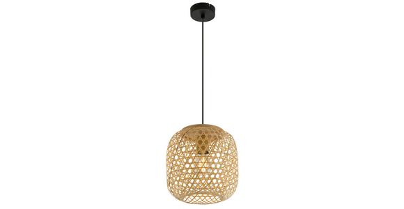 Hängeleuchte Iker H: 138 cm 1-Flammig - Naturfarben, ROMANTIK / LANDHAUS, Holzwerkstoff (23,5/138cm) - James Wood