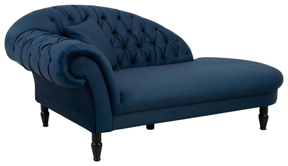 Recamiere Cupido Dunkelblau - Schwarz/Dunkelblau, Design, Textil (216/91/103cm) - MID.YOU