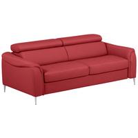 Schlafsofa Pafos Rot Lederlook, Rindsleder B: 203cm - Rot, Design, Leder/Textil (203/77-98/103cm) - MID.YOU