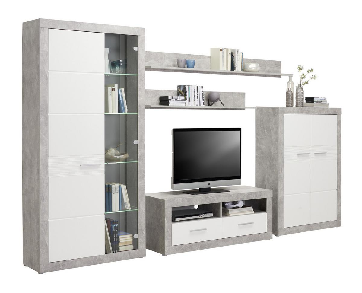 TV DIEL MALTA - čierna/sivá, Modern, kompozitné drevo/plast (128/50/42cm) - Based