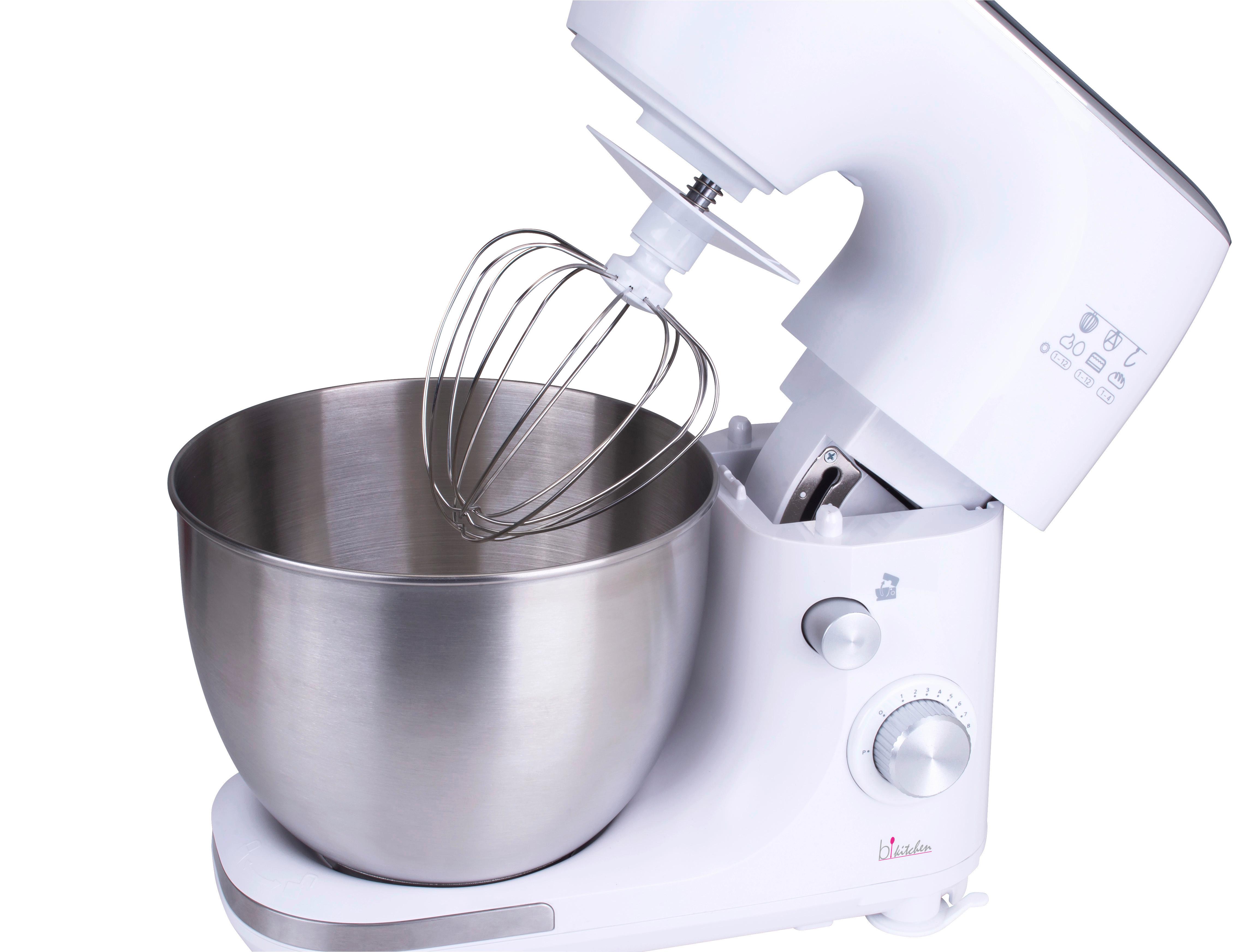 Küchenmaschine 800w Bi Kitchen Mix 800 - Edelstahlfarben/Weiß, MODERN, Kunststoff/Metall (17,5/34,2/34,5cm) - Bikitchen