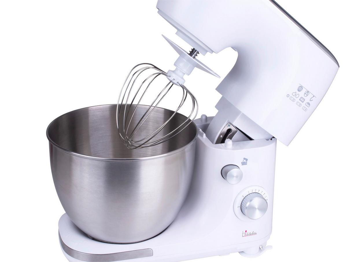 Küchenmaschine 800w Bi Kitchen Mix 800 - Edelstahlfarben/Weiß, MODERN, Kunststoff/Metall (17,5/34,2/34,5cm) - Bikitchen