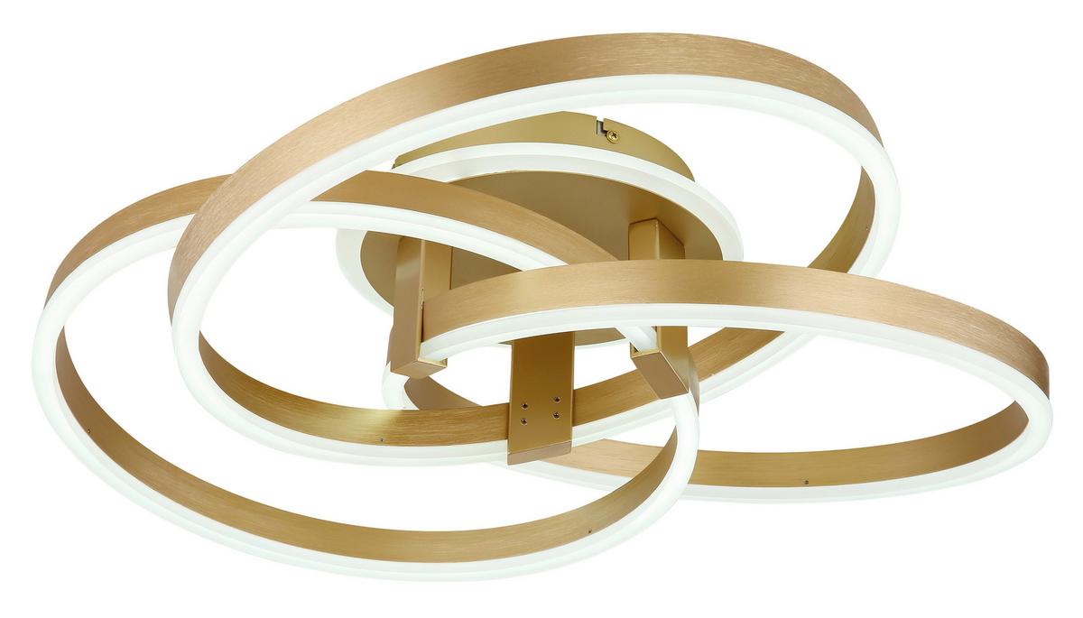 Led Mennyezeti Lámpa 67163-56g Herwig - opál/aranyszínű, Design, műanyag/fém (60/57,5/20cm)