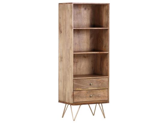 Komoda Highboard Scan - prírodné farby/zlatá, Design, kov/drevo (50/153/43cm) Komoda Highboard Scan - prírodné farby/zlatá, Design, kov/drevo (50/153/43cm)