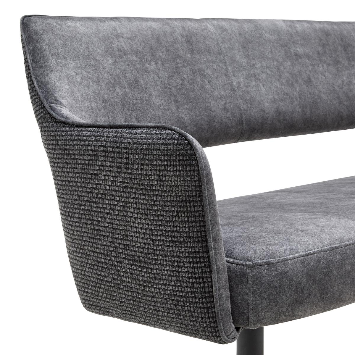 SEDACÍ LAVICE VALLETTA - černá/antracitová, Moderní, kov/textil (170/85/61cm) - Premium Living