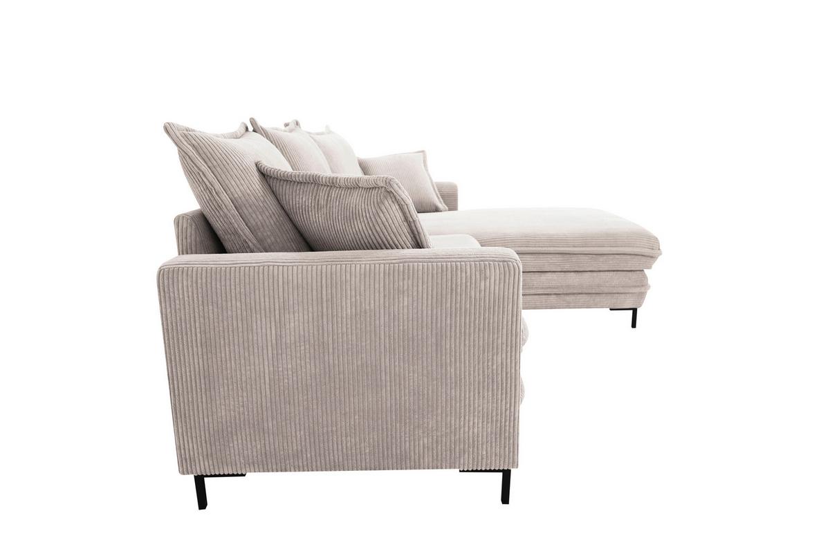 Ecksofa Armilla Creme S: 272x174 cm - Hellgrau/Creme, Design, Textil (272/174cm) - MID.YOU