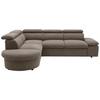 Ecksofa Firenze - Schwarz/Braun, Basics, Textil (219/265cm) - MID.YOU