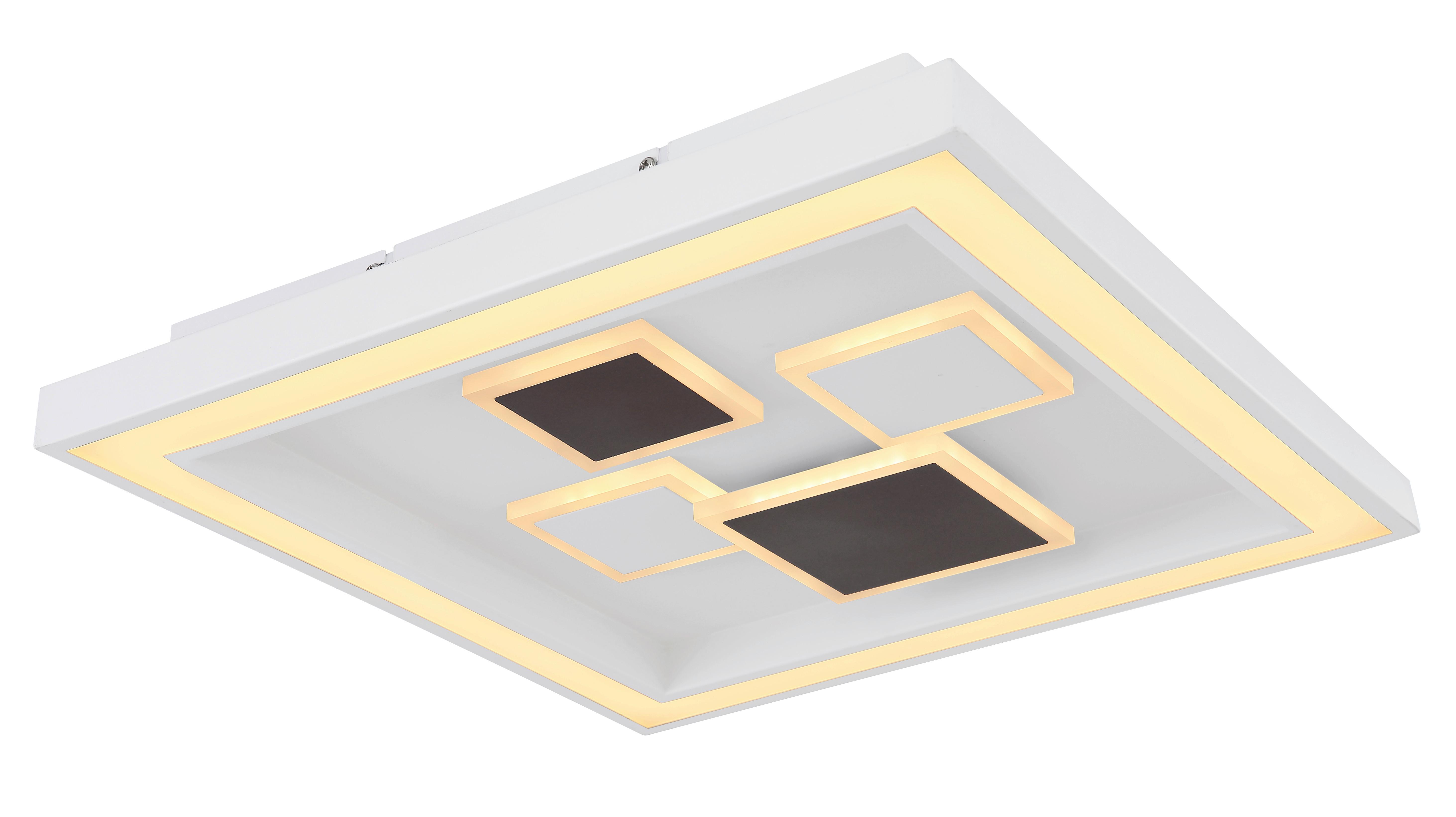 LED-Deckenleuchte 48405-50qsh - Anthrazit/Opal, Design, Kunststoff/Metall (48/48/7cm) - Globo