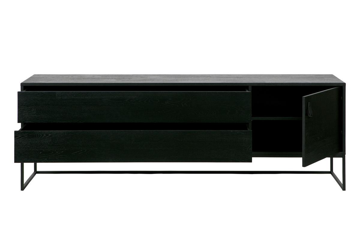 Lowboard Silas Schwarz B: 180cm - Schwarz, Design, Holz (180/60,5/44cm) - Livetastic