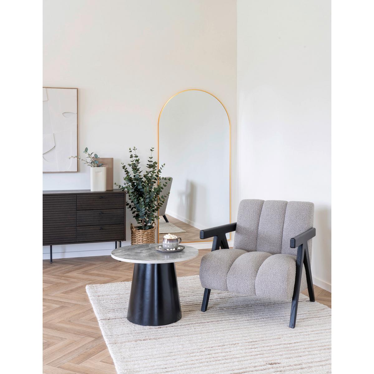 Couchtisch Brito Greige B: 60cm - Greige/Schwarz, Design, Holzwerkstoff (60/60/45cm) - MID.YOU