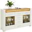 Komoda Sideboard Leonardo - farby dubu/biela, Moderný, kompozitné drevo/sklo (160/96/40cm) - Modern Living Komoda Sideboard Leonardo - farby dubu/biela, Moderný, kompozitné drevo/sklo (160/96/40cm) - Modern Living
