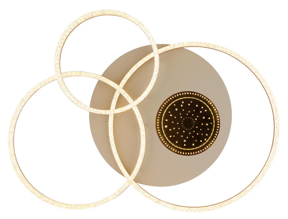 STROPNÉ LED SVIETIDLO SANFORD - číra/piesková, Design, kov/plast (78/60/14cm) - Globo