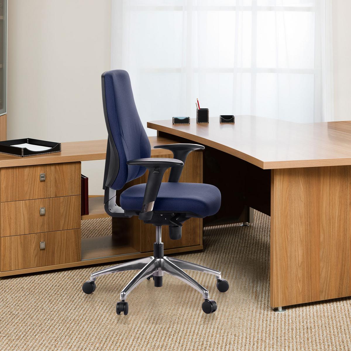 Drehstuhl Pro-Tec 200 Dunkelblau - Dunkelblau, MODERN, Kunststoff/Textil (60/126/45cm) - MID.YOU